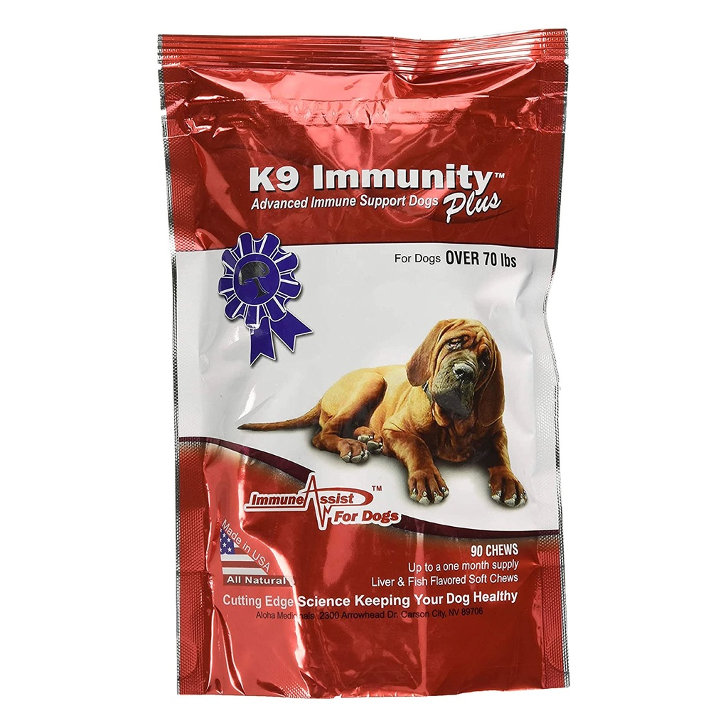 Aloha Medicinals - K9 Immunität Plus - Potent Immun Booster für Hunde über 70 Pfund - 90 Soft Chews