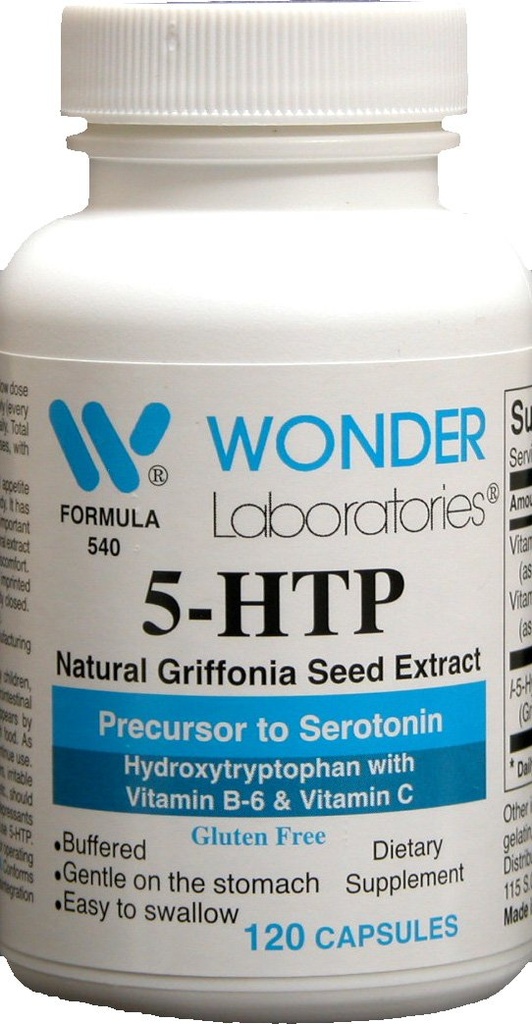 5 Htp, Estratto di semi di Griffonia naturale Precursor a Serotonina - 120 capsule #5402