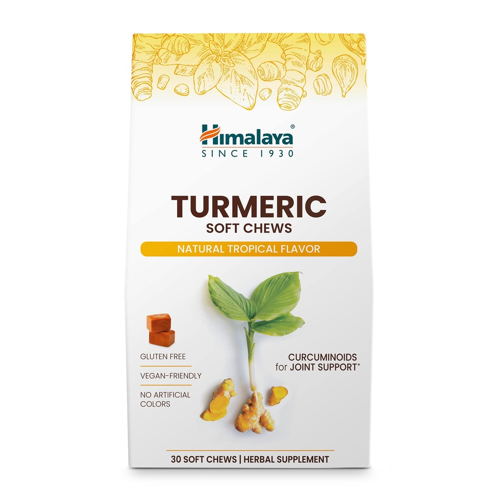 Himalaya Turmeric Chews mit Curcumin für gesunde Gelenkunterstützung und optimale Flexibilität & Mobilität, 300 mg Extrakte pro Servierung, 30 Soft Chews, 15 Tage Versorgung