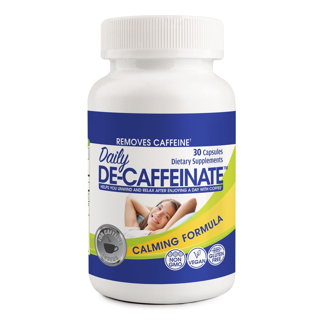 Daily De-Caffeinate: Advanced Caffeine Eliminator Supplement – Natural Acting Non-Addictive Formula che supporta il rilassamento e il sonno profondo e riposante