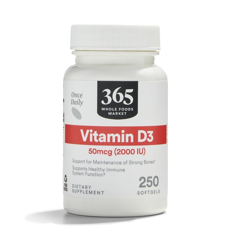 365 par marché des aliments entiers, vitamine D3 2000 UI, 250 ct