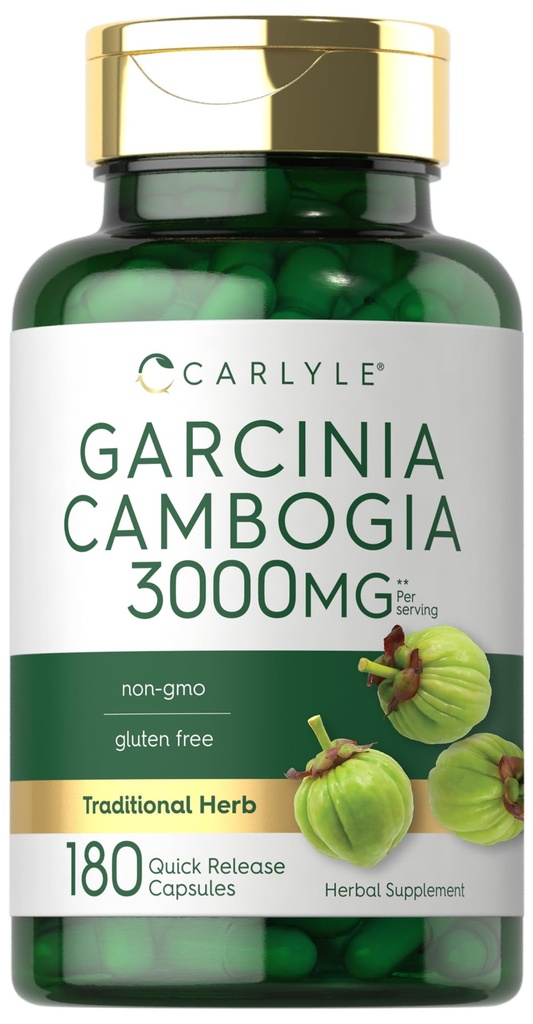 Carlyle Garcinia Cambogia Extrakt | 3000mg | 180 Kapseln | Non-GMO, Gluten kostenlose Ergänzung