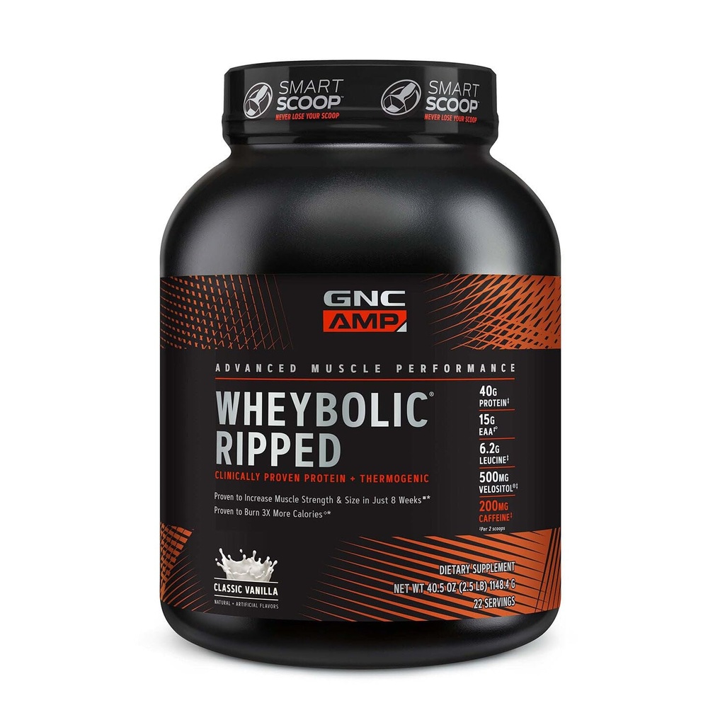 GNC AMP Wheybolic Ripped - Classic Vanilla (22 Serve)