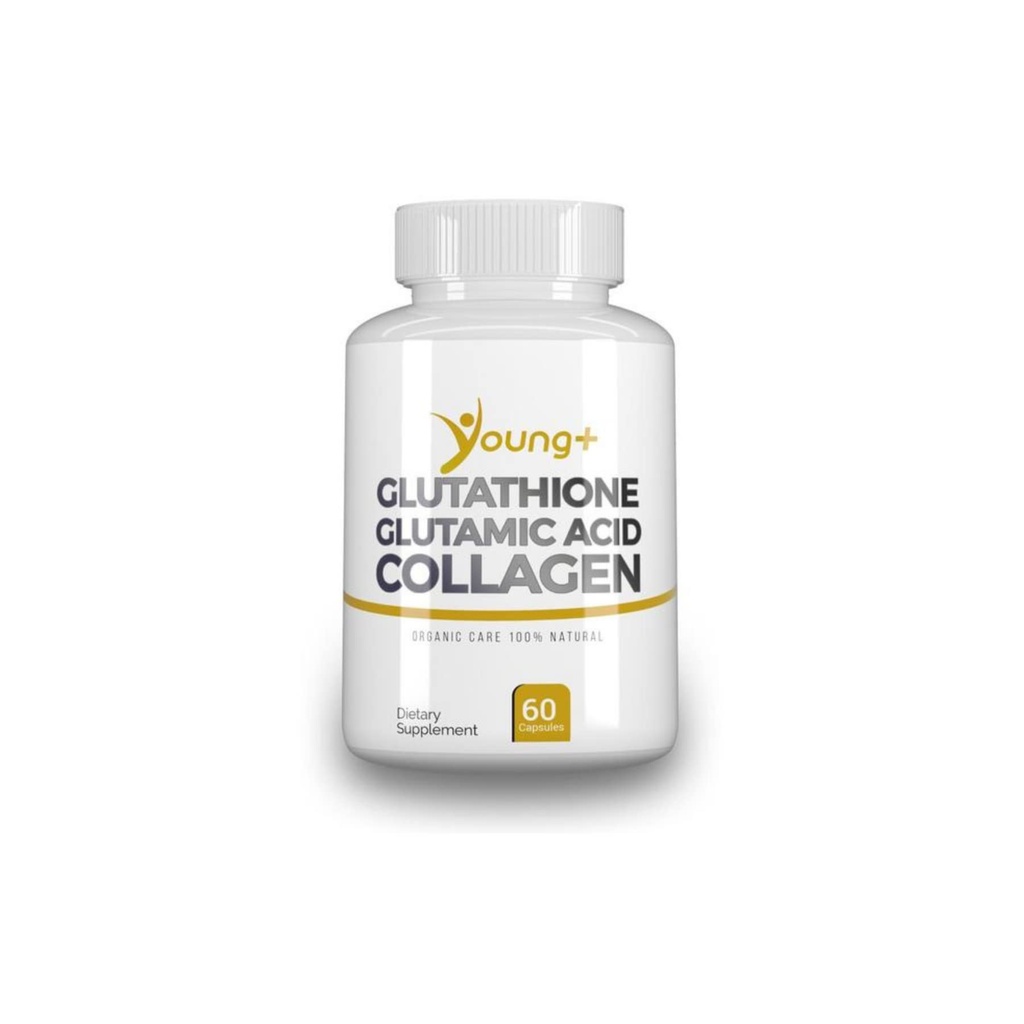Jung + Glutathion, Glutaminsäure und Kollagen. Antioxidans Supplement - 1000mg, 60 Kapseln