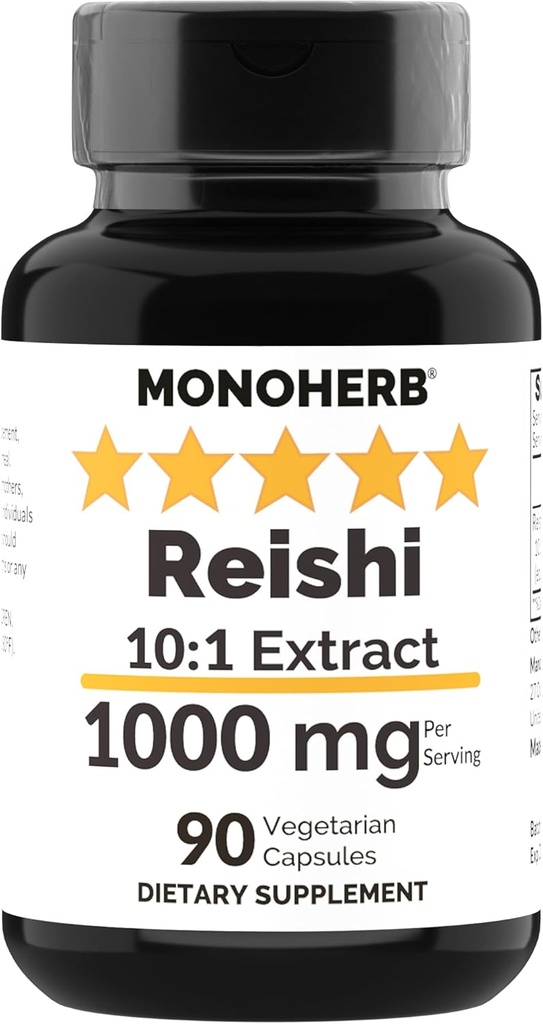 MONOHERB Reishi Pilzextrakt 1000 mg - 90 Vegetarische Kapseln