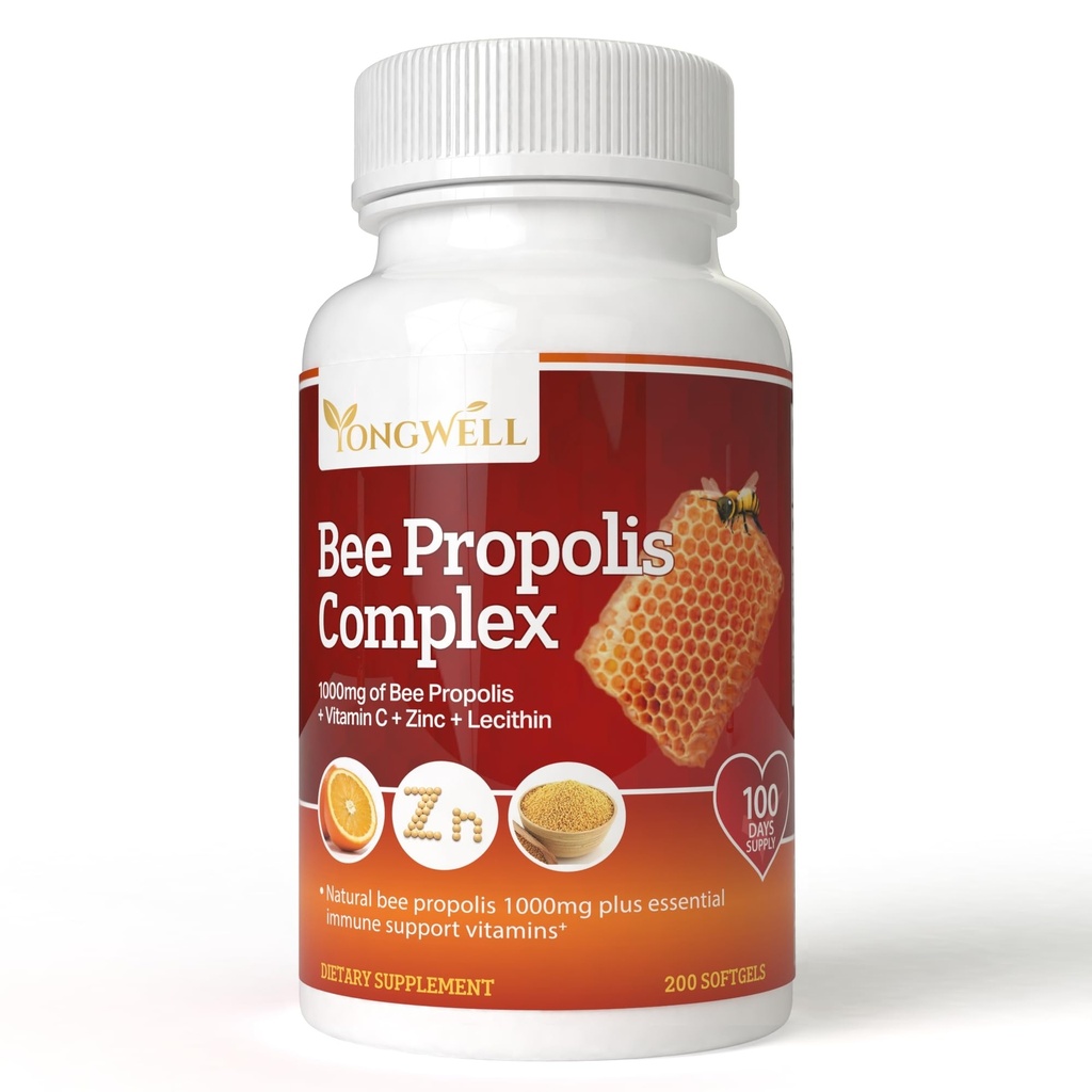 Super Bee Propolis Komplex mit Vitamin C, Zink & Lecithin (200 Kapseln)