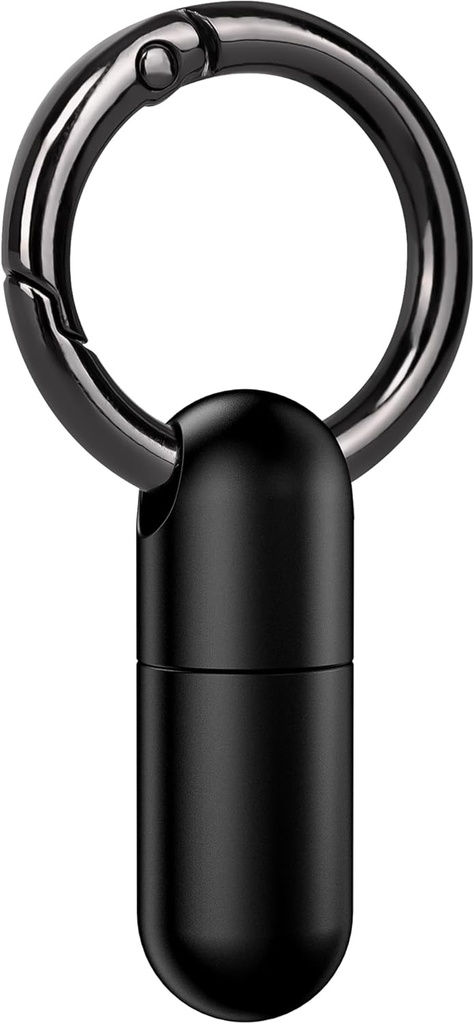 Micro portachiavi portachiavi Titanium Mini contenitore impermeabile per la medicina di emergenza, tasca del purè di viaggio (nero)