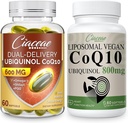 Liposomal CoQ10 800mg 1PCS Bundle mit Ubiquinol CoQ10 600 MG Softgels mit Omega-3 & Shilajit & PQQ 1PCS