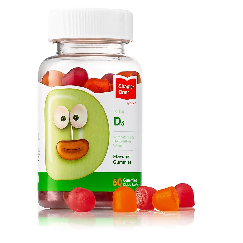 Zahler - Chapter One Vitamin D 3 1000 IU Gummis (60 Flavored Gummis) - Zertifizierte Kosher Kaubares Vitamin D3 Gummi für Kinder & Erwachsene - VIT D3 Beilagen - Made in USA Vitamin D Gummis