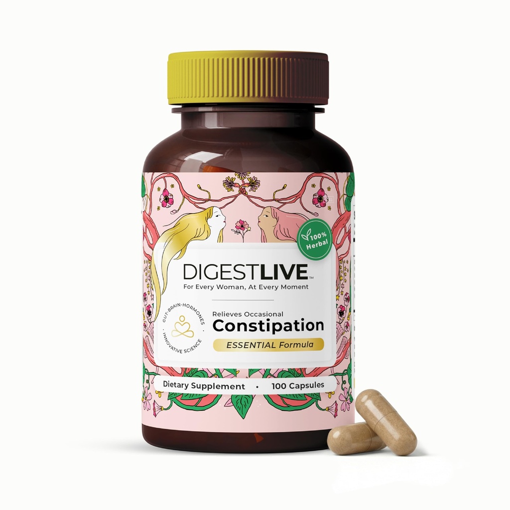 Laxative, Constipation Relief pour les femmes - Tabouret assoupli - 100% Naturel - 100 Capsules - Female Colon Cleanse, Detox - Gas et Bloating Relief - Vegan, Gluten et OGM Sans