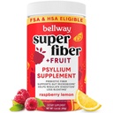 Bellway Super Fiber Powder + Fruit, Sugar Free Organic Psyllium Husk Pulver-Ergänzung für Regularität, Bloating Relief & Digestive Health, Plant-Based, Raspberry Lemon (50 Portionen)