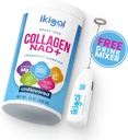 Collagène Ikigai avec NAD+ (30 portions) - Non-OGM, sans gluten, Paléo, Kosher - Pas d'arôme, comprend mélangeur de boisson gratuite