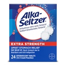 Alka-Seltzer Extra resistenza Rilievo di stomaco Effervescente Antacid Tablets, Rilievo di indigestione veloce, 24 Ct