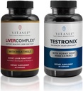 VITASEI Nettoyez et réparez le foie, Capsules complexes de foie pour les femmes et les hommes (60 Capsules) + booster testronix pour les hommes (60 Capsules)