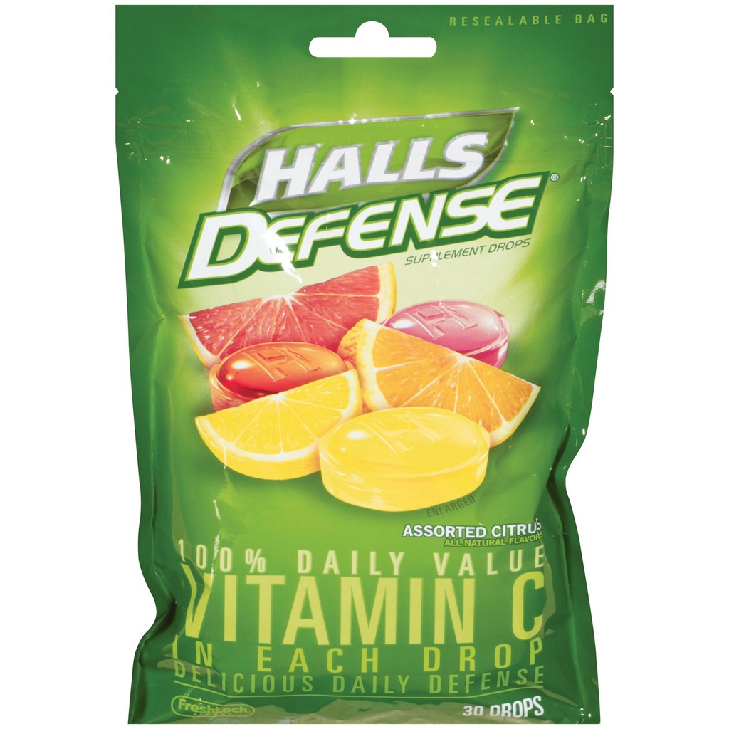 Halls Defense Vitamina C, 30 conte (Pacchetto di 6)