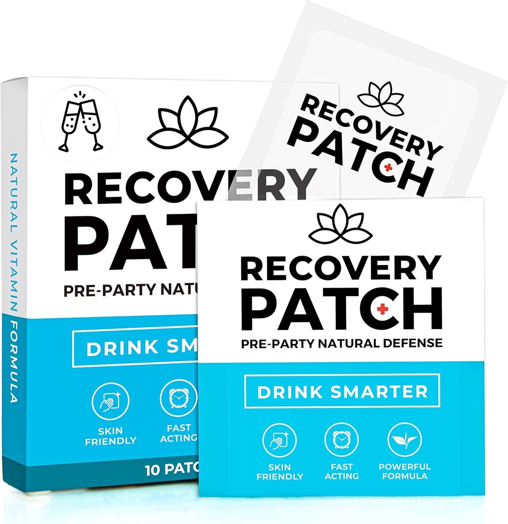 Patchs de récupération 10 Pack - Réveillez-vous rafraîchi et énergétiquement avec notre lot 100% naturel d'ingrédients - Enveloppé individuellement, ami de la peau et imperméable - Formule améliorée du matin