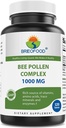 Brieofood Bee Pollen Complex 1000 mg 120 compresse - Realizzate con polline di api, Propoli di api, & polvere di gelatina reale