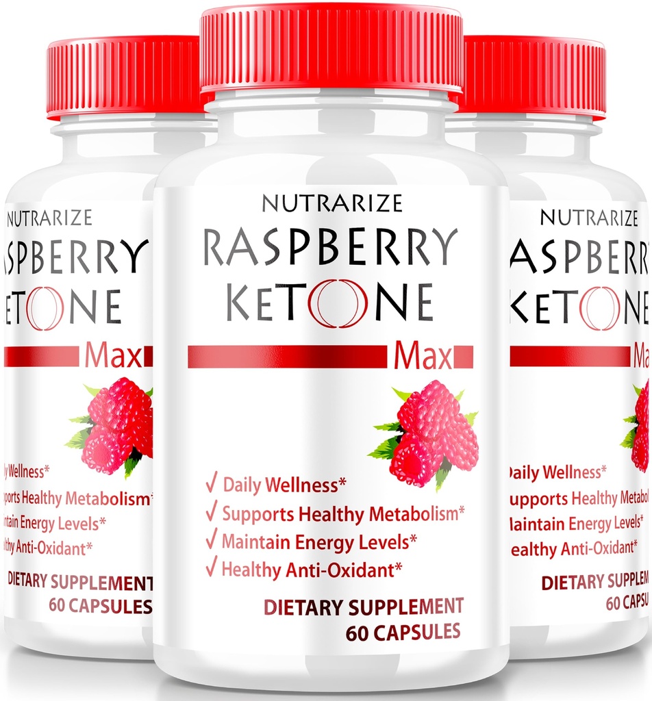 (3 Pack) Himbeer Keton Kapseln, offizieller Raspberry Ketone für Weight Loss, All-Natural Keto Formel zu entsperren Ihr Körper und Fitness Ziele, RaspberryKetone 1200MG Supplement, Bewertungen (180 Kapseln)