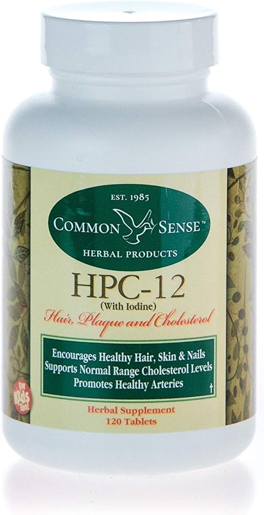 Prodotti naturali comuni HPC-12 (270): Capelli, Placche e Colesterolo con Iodio
