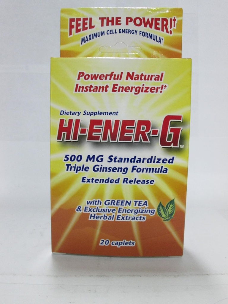 Prodotti per la salute del mulino a vento Hi-Ener-G Triple Ginseng Supplemento Caplets, 500 mg, 20-Pack of 3)