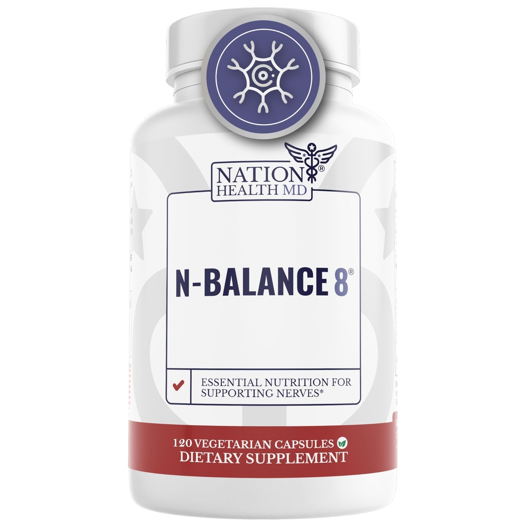 N-Balance8 - Formula di supporto Nerve - Supplemento di supporto Nerve con acido lipoico alfa, Benfotiamine e ALA - Integratori di salute per uomini e donne, 60 capsule