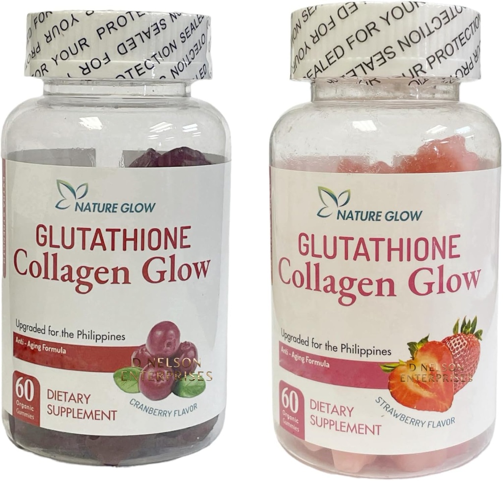 Natur Glow Glutathione Collagen Glow, 60 Bio Kaugummis (Strawberry (1Bottle) & Cranberry (1 Flasche))