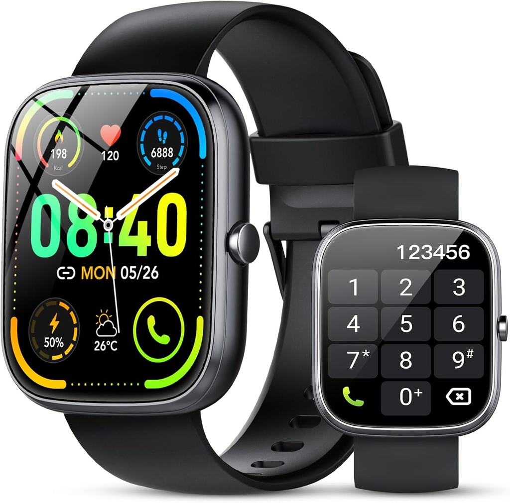 Smart Watch für Männer Frauen (Answer/Make Calls), 1.91" HD Smartwatch mit Herzfrequenz-Monitor Schlaf-Monitor, IP68 wasserdicht, 115+ Sport-Aktivität Tracker mit Pedometer, Fitness-Uhr für Android/iOS