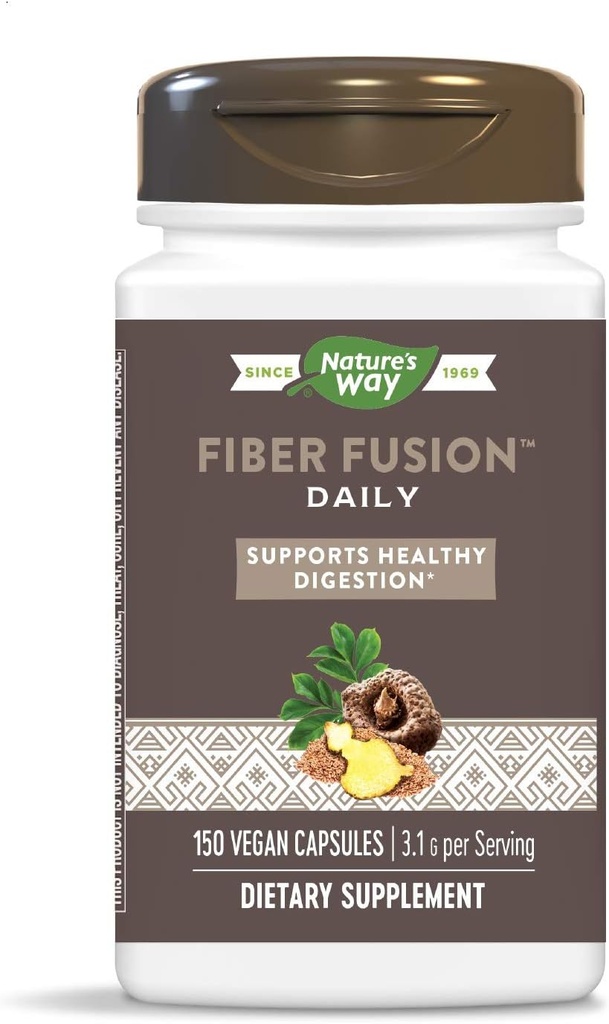 Nature's Way Fiber Fusion Daily, 3,1 g par portion, 150 capsules, boîte de 3