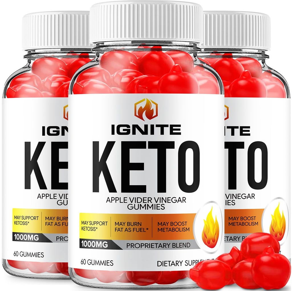 (3 Pack) Zünden Keto ACV Gummies - Advanced Formula Ignite Keto Plus ACV Gummies Apfelessig Ignite ACV Nahrungsergänzung (180 Gummi)