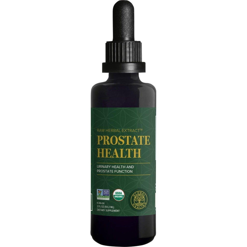 Global Healing Organic Prostate Health - Mens Health Supplement - Prostate Supplements Aiuto Controllo della vescica urinaria, Rilievo frequente dell'urinazione riduce i viaggi del bagno - 2 Fl Oz