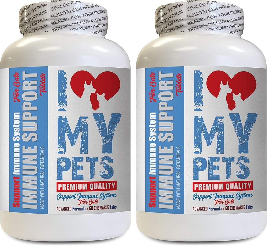 I LOVE MY PETS LLC Allergy Relief für Katzen - CAT Immununterstützung - Booster - Healthy Supplement - Milch Distel für Katze - 120 Bäume (2 Flaschen)