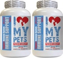 Amo il mio PETS LLC Allergy Relief per i gatti - CAT Immune Support - Booster - Integratore sano - Latte Cardo per gatto - 120 Trattamenti (2 Bottiglie)