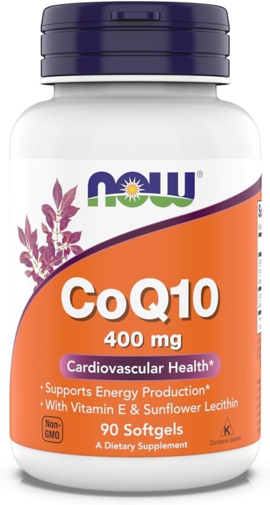 MAINTENANT compléments alimentaires, CoQ10 400 mg, qualité pharmaceutique, forme trans produite par fermentation, 90 softgels
