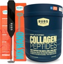 BUBS Naturals Collagen Peptides Powder & Mixing Wand Bundle, Collage per le donne e gli uomini, Peptidi idrolizzati, Pastura non aromatizzata Raised Grass Fed, Keto Friendly, 20 oz Collagen Tub (28 porzioni) +1 Wand