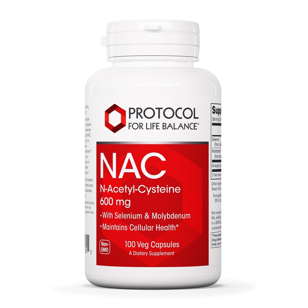 Protokoll NAC mit Selen und Molybdän - Glutathion, Gehirn und Lung - 100 Veg Caps