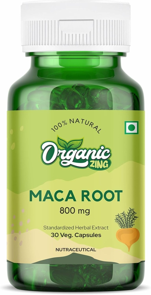 ORGANISCHE ZING Maca Root Schwarz, Rot, Gelb Es ist eine natürliche Remedy Das kann verwendet werden, um bestimmte Gesundheitsprobleme zu behandeln - 800 mg pro Portion (30 Kapseln) Packung von 1
