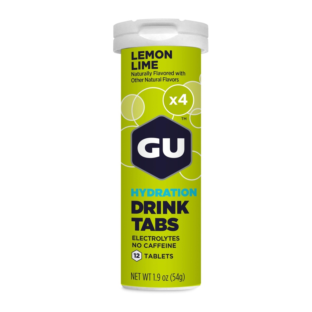 GU Energy Hydration Elektrolyt Getränke Tablets, Enhanced Endurance Sportgetränk für Laufen, Radfahren, Triathlon, 4-Count (48 Servierungen), Zitronenlime