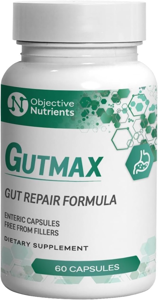 Gutmax Gut Repair Formula con Lactoferrin e Butyrate, Capsule Enteric, Senza Filler o Agenti Flow, 60 Conte