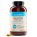 NatureWise Haute pureté, Calcium tout naturel 1250mg + Vitamine D3 1000IU + Huile de noix de coco MCT biologique - Grossesse sans danger + non-OGM - Absorption amicale, sans gluten - 200 Softgels[100 jours]