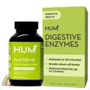 HUM Flatter Me Digestive Enzyme für Frauen und Männer, Verdauungs-Gesundheits-Bloating-Ergänzung mit Ginger & Peppermint Blatt, Fast Acting Anti Bloat Pills Multi Enzyme für Debloating, Vegan, 60 Kapseln