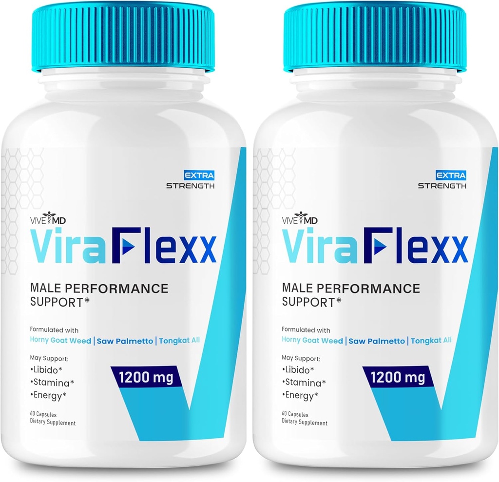 VIVE MD ViraFlexx für Herren, ViraFlexx Male Enchantment - Maximale Leistung, All Natural Dietary Supplement Extra Strength Pills, ViraFlexx Pro unterstützt Gesamtgesundheit, Vira Flexx Bewertungen (2 Pack)