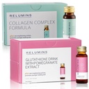 Relumins Advance Rejuvenating Collagen Beauty Drink – Apple Flavor & Beauty Glutathione Drink – Pomegranate Flavor | Refreshing, Nutrient-Rich Formula for Radiant Skin & Wellness – 1 Box Each