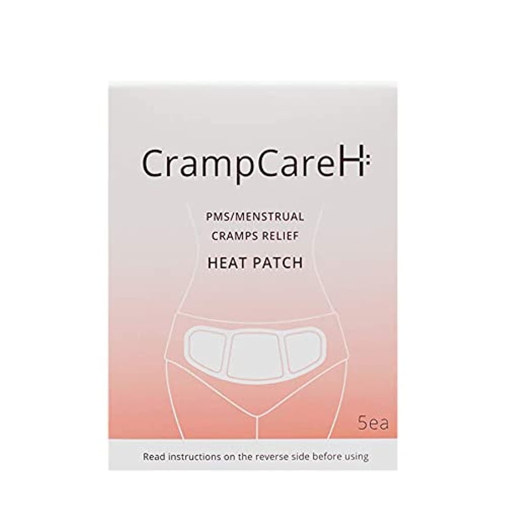 (5 patch) CrampCareH PMS/Menstrual Cramps Relief Heat Patch with Wide Wings, FDA Registrato