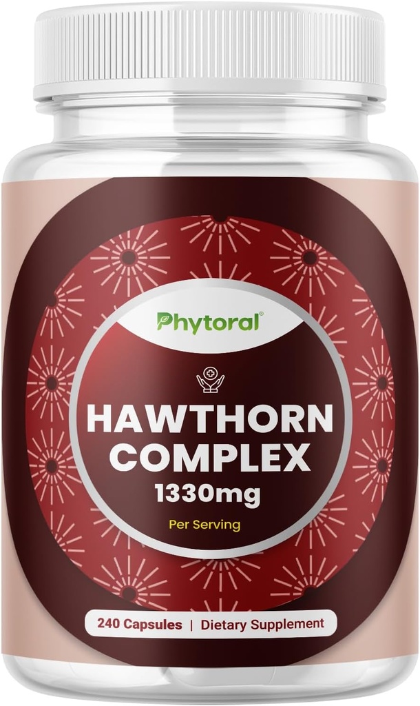 High Strength Hawthorn Berry Capsules - Pure Antioxidant Hawthorn Berry Supplement mit Blatt &amp; Blume Extrakt 4:1 für gesunde Herz & Verdauung - Energieunterstützung für Männer & Frauen - 240 Count Pack