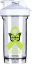 Lymphome non hodgkinien Sensibilisation au cancer 18 Once Shaker Bouteille Boire Mélangeur étanche Préentraînement Protéines Shakes Repas Shakes Bouteille 500ML/18 Oz Blanc