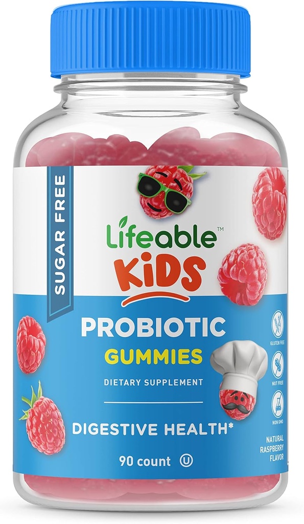 Lebensfähige Zucker Kostenlose Probiotika für Kinder – Große Verkostung natürliche Geschmack Gummy Supplement Kaubare – GMO Free, Vegetarisch, Glutenfrei – für Gut Gesundheit und Immununterstützung – für Kinder – 90 Gummis