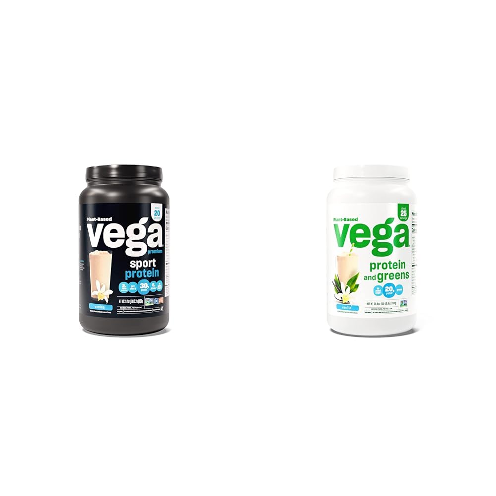 Vega Premium Sport Protein Vanilla Protein Powder & Protein und Greens Protein Powder