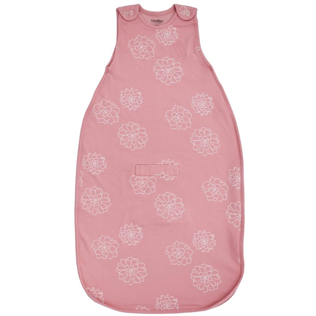 Woolino Merino Wolle und Bio-Baumwolle Ultimate Baby Sleep Sack - 4 Saison Baby Wearable Blanket - Zwei-Wege Reißverschluss Verstellbare Schlaftasche - Universal Größe (2-24 Monate) - Sukkulent