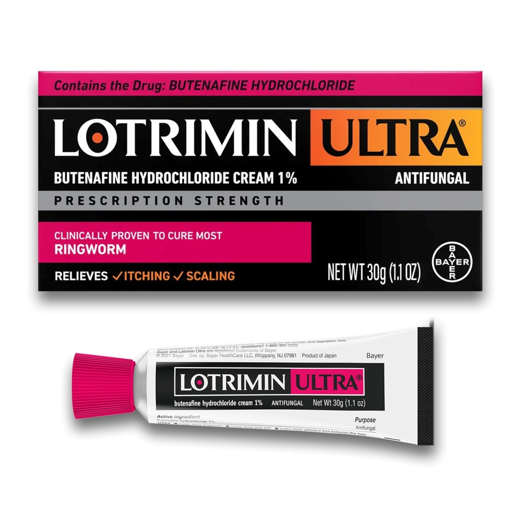 Crema Lotrimin Ultra Ringworm, Butenafine cloridrato 1%, efficace trattamento antimicotico della maggior parte dei Ringworm, 1,1 oncia (30 grammi)