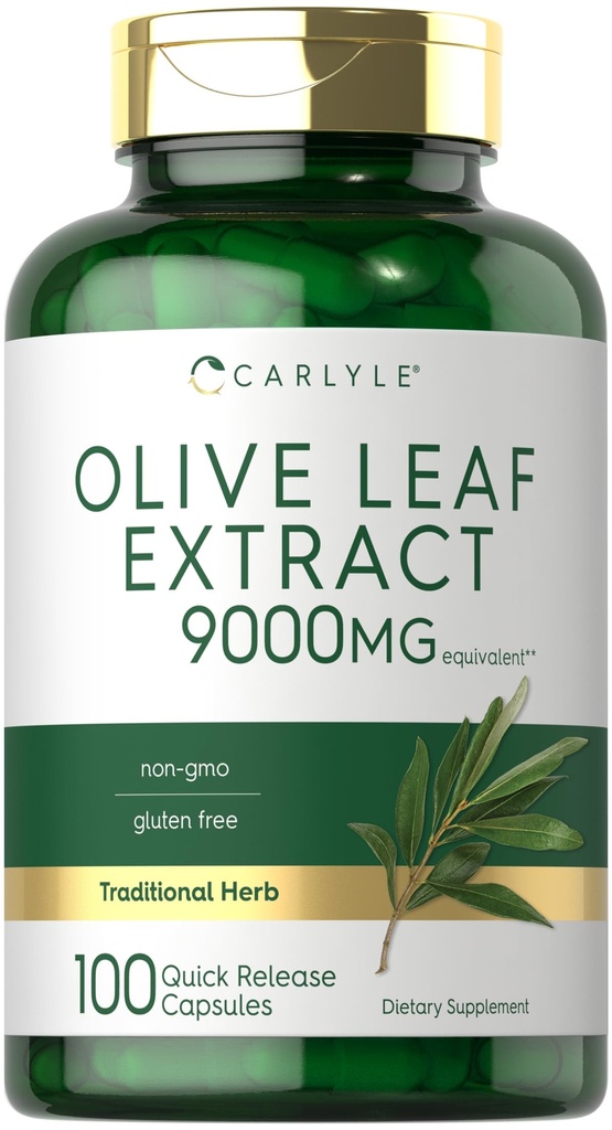 Carlyle Olive Blatt Extrakt Kapseln | 9000mg | 100 Count | Non-GMO, Gluten Free | High Potency Supplement